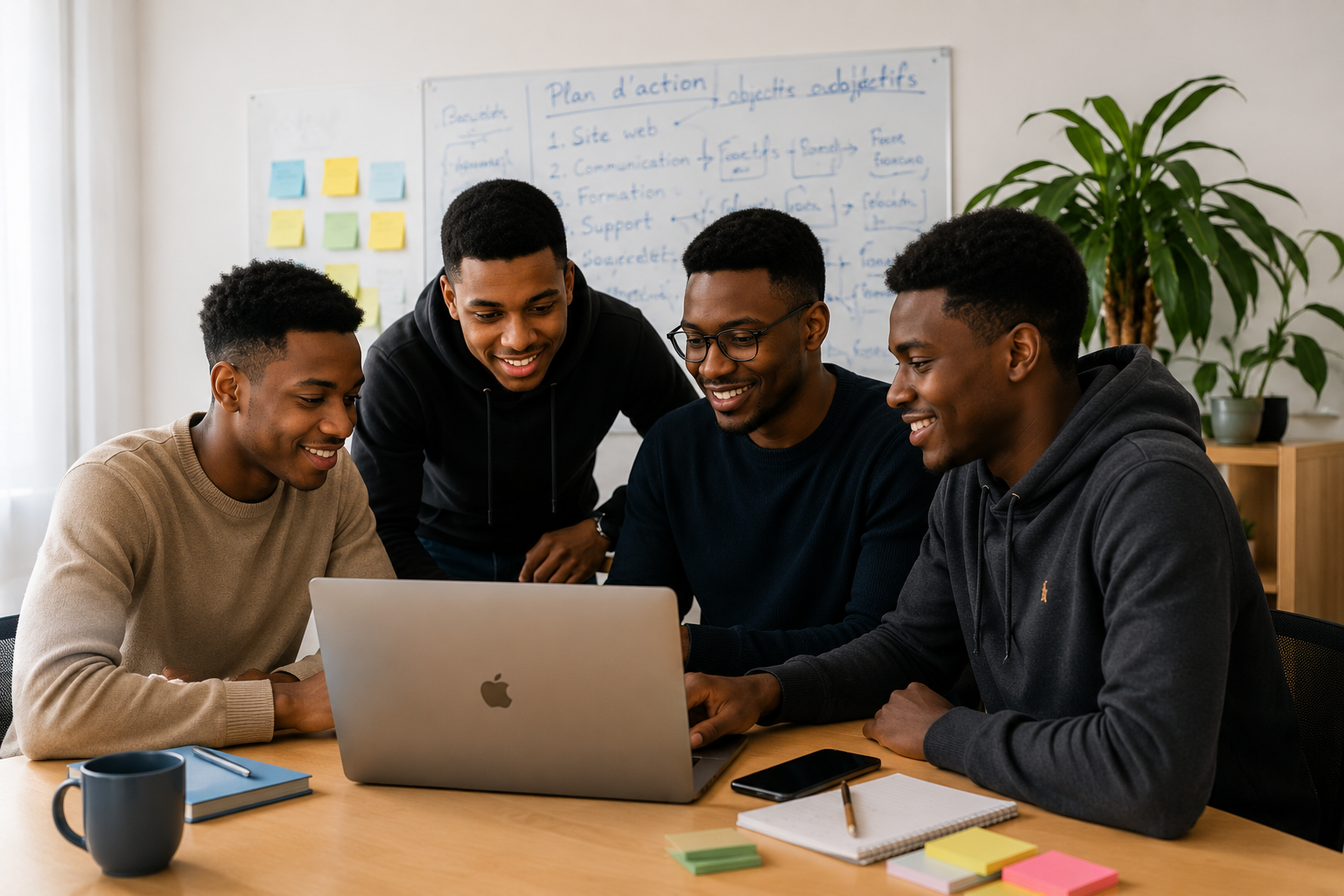 Jeunes informaticiens travaillant ensemble